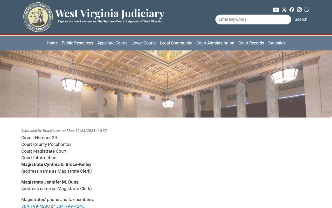 Pocahontas County criminal docket older magistrate clerk listing