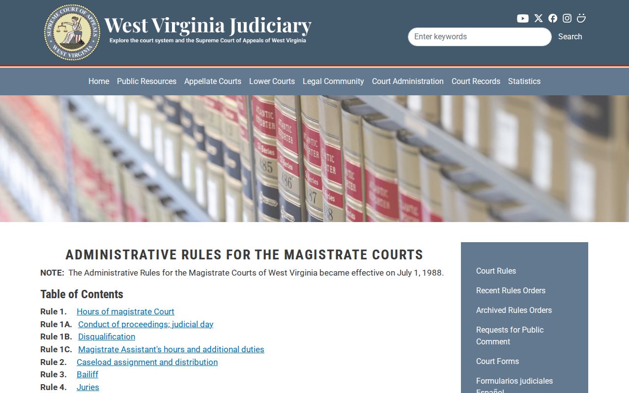 Pocahontas County civil docket magistrate copy fees