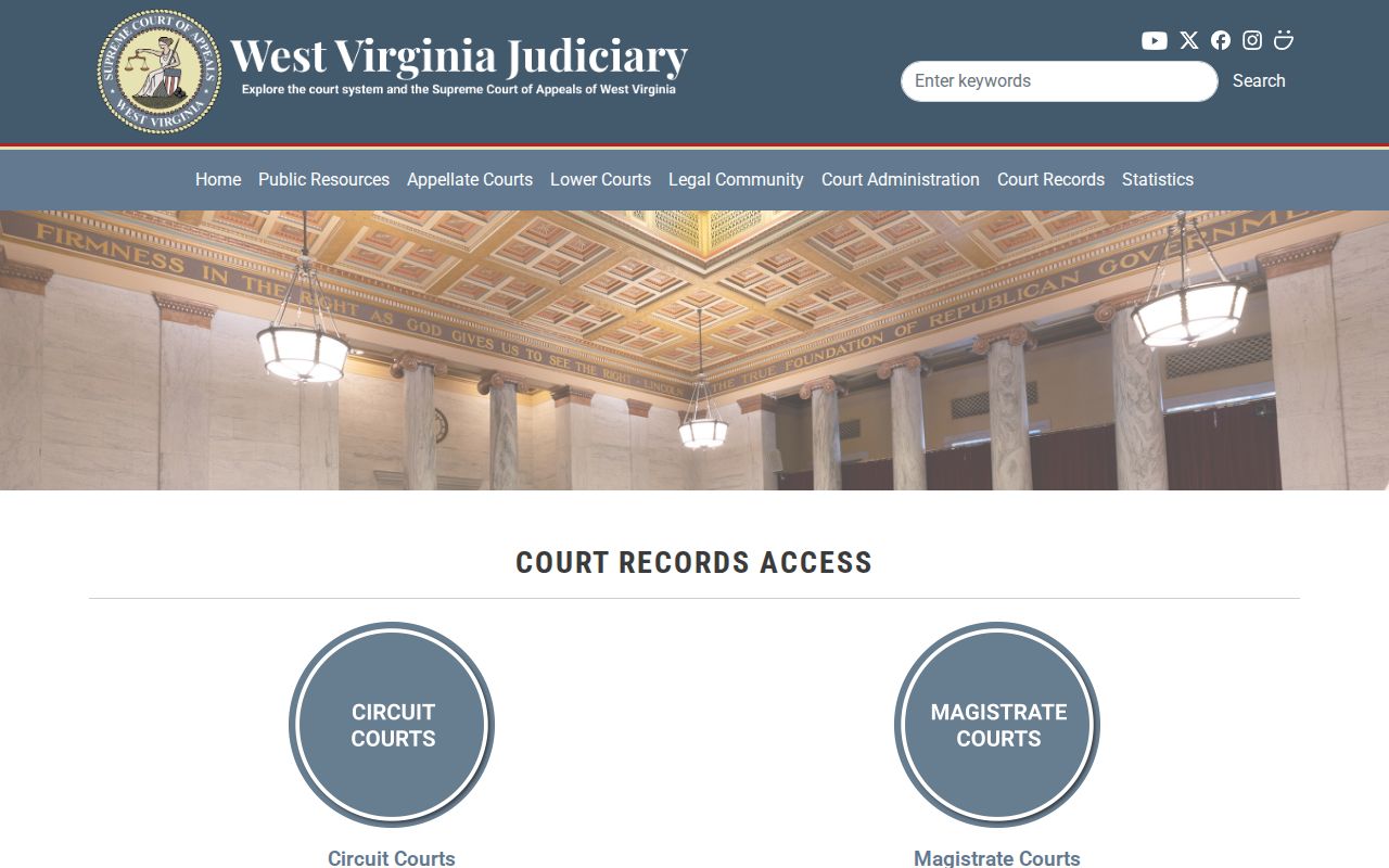 Pocahontas County case lookup gateway for circuit and magistrate cases